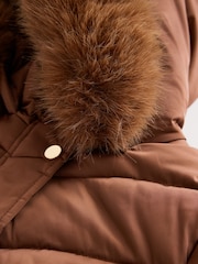 Copper Shower Resistant Faux Fur Trim Padded Coat (3-16yrs) - Image 10 of 12