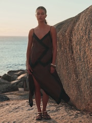 Chocolate/Black Hanky Hem Dress - Image 1 of 5