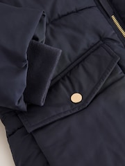 Navy Shower Resistant Faux Fur Lined Padded Coat (3-16yrs) - Image 5 of 12