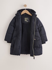 Navy Shower Resistant Faux Fur Lined Padded Coat (3-16yrs) - Image 8 of 12