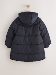 Navy Shower Resistant Faux Fur Lined Padded Coat (3-16yrs) - Image 9 of 12