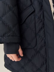Black Heart Quilted Shower Resistant Jacket (3-16yrs) - Image 5 of 5