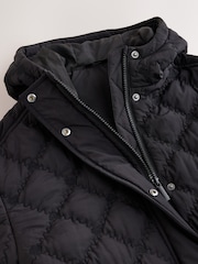 Black Heart Quilted Shower Resistant Jacket (3-16yrs) - Image 9 of 11