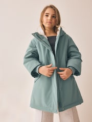 Mint Green Shower Resistant Faux Fur Lined Jacket (3-16yrs) - Image 1 of 5