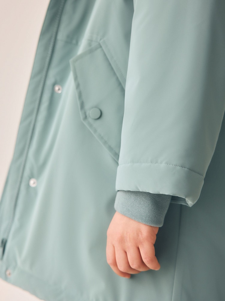 Mint Green Shower Resistant Faux Fur Lined Jacket (3-16yrs) - Image 5 of 5 Mint Green Shower Resistant Faux Fur Lined Jacket (3-16yrs) - Image 5 of 5