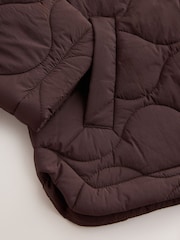 Chocolate Brown Shower Resistant Frill Collar Quilted Jacket (4-13yrs) - Image 8 of 10