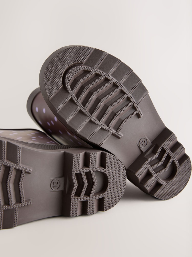 Chocolate Brown and Purple Polka Dot - Cizme de cauciuc - Imaginea 5 din 5 Chocolate Brown and Purple Polka Dot - Cizme de cauciuc - Imaginea 5 din 5