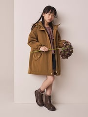 Olive/Gold Waterproof Padded Rain Coat (3-16yrs) - Image 3 of 11