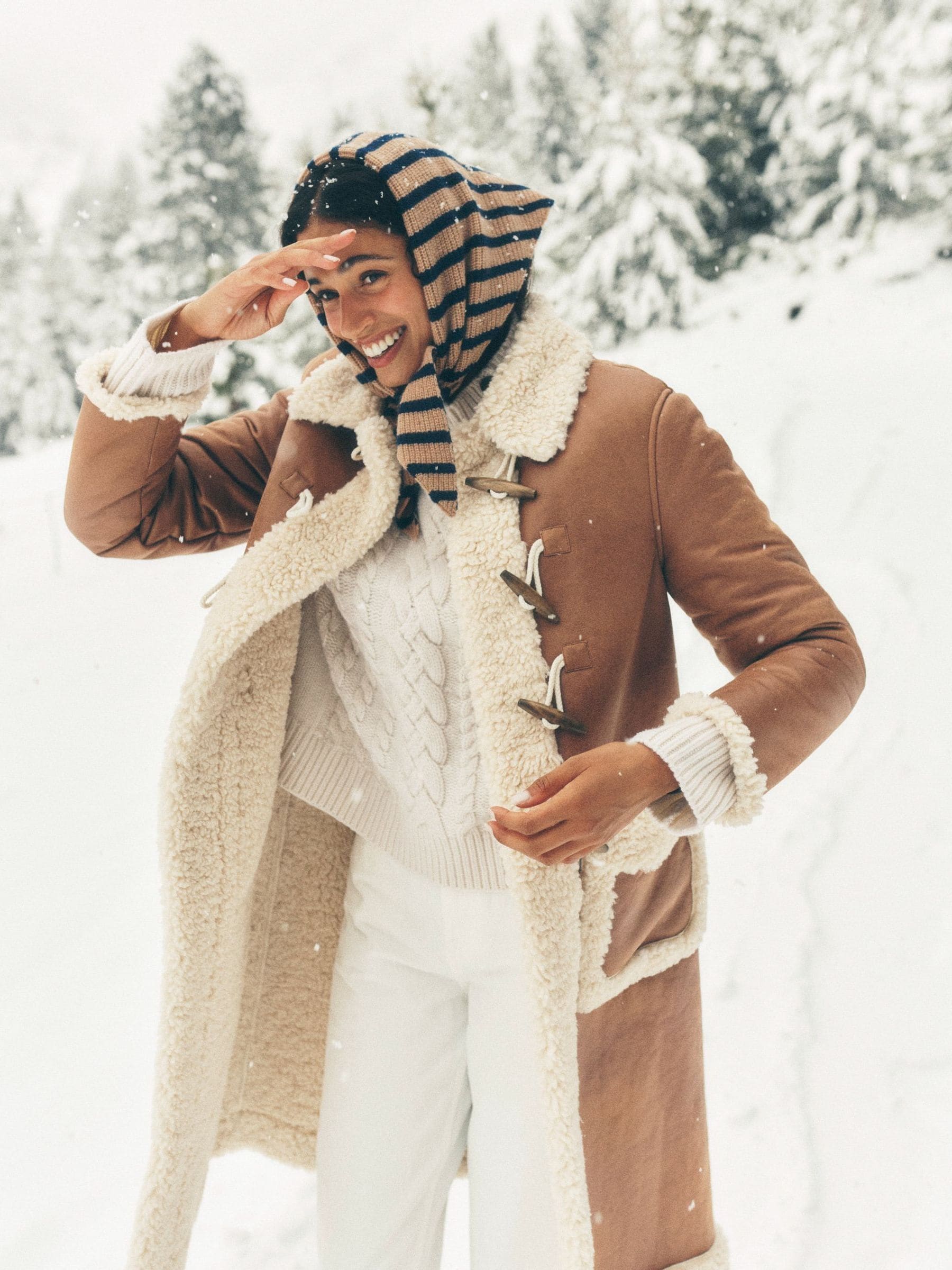 Buy Boden Brown Shearling Duffle Coat from Next USA