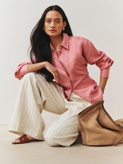 Nothing Ordinary Pink Linen Shirt - Image 3 of 5