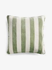 Sage Green 59 x 59cm Chenille Stripe Cushion - Image 3 of 4