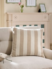 Natural 59 x 59cm Chenille Stripe Cushion - Image 1 of 4
