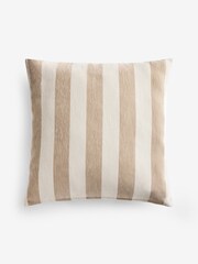 Natural 59 x 59cm Chenille Stripe Cushion - Image 3 of 4