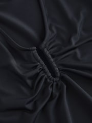 Black Deep V-Neck Cap Sleeve Top - Image 8 of 8