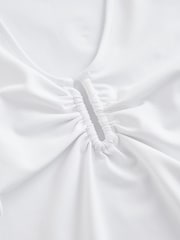 White Deep V-Neck Cap Sleeve Top - Image 8 of 8