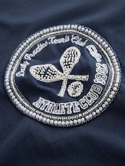 Navy Embellished Tennis Short Sleeve Crew Neck T-Shirt - Image 2 of 3