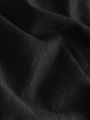 Black Bubblehem Notch Neck Whipstitch Short Sleeve Top - Image 2 of 3