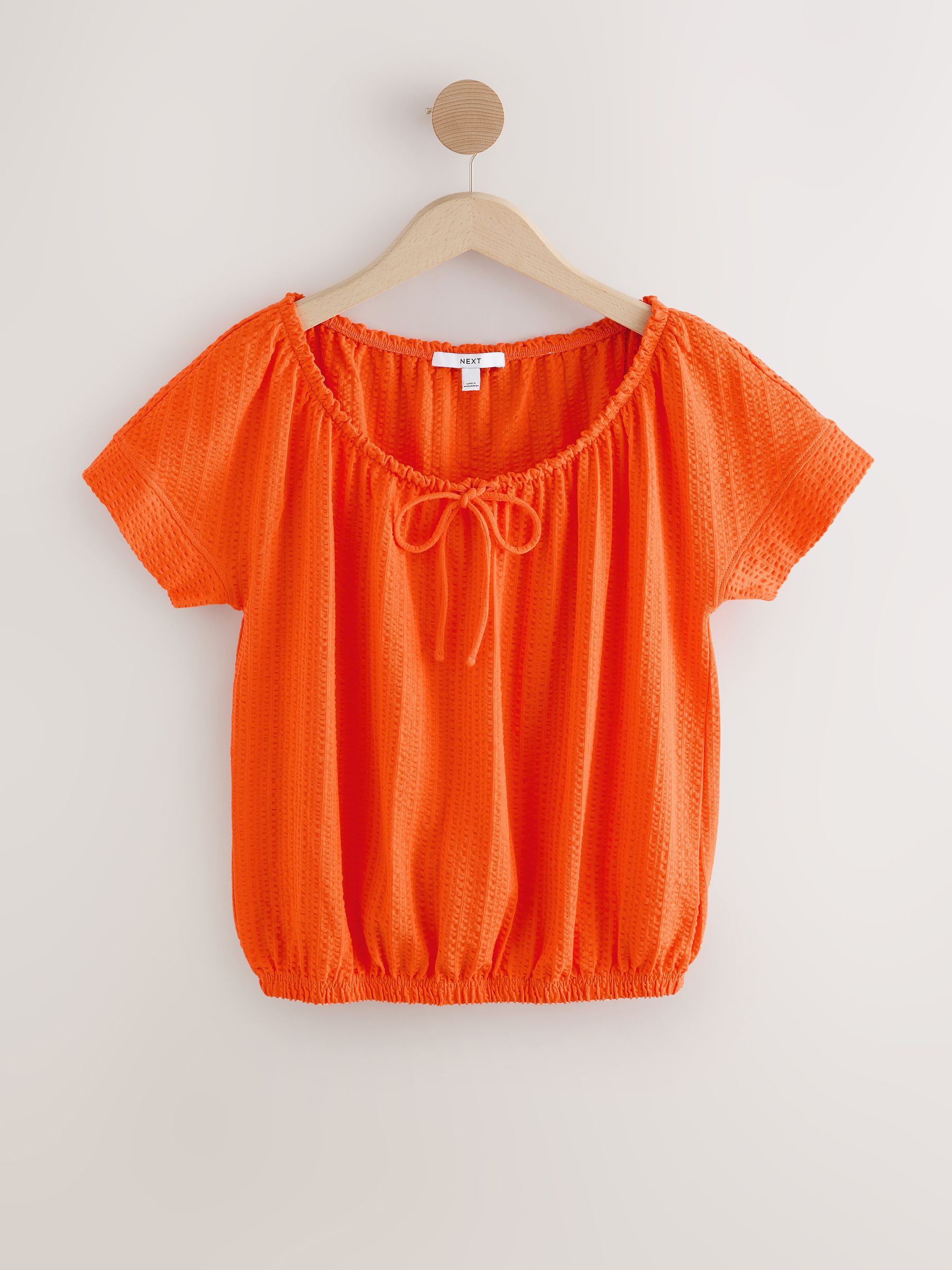 Buy Orange Short Sleeve Bubblehem Scoop Neck T-Shirt from Next USA