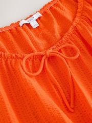 Orange Short Sleeve Bubblehem Scoop Neck T-Shirt - Image 3 of 4