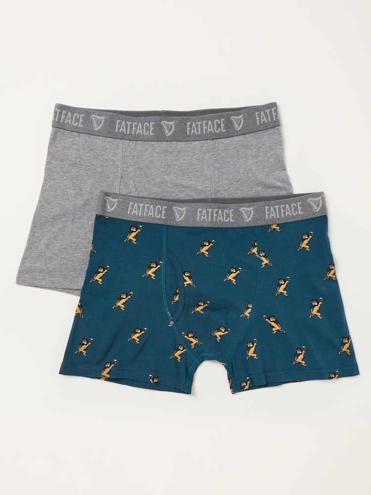 FatFace Teal Blue 2 Pairs of Guinness Boxers - Image 1 of 3