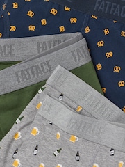 FatFace 3 Pack Navy/Green/Grey Print Boxers - Image 3 of 3