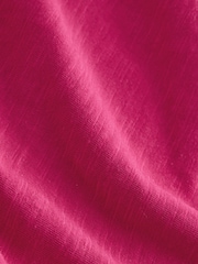 Pink Bubblehem Notch Neck Whipstitch Short Sleeve Top - Image 2 of 3
