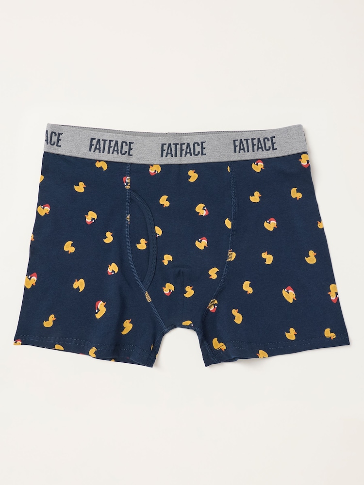 FatFace Navy Festive Rubber Duck Boxers - Image 1 of 3