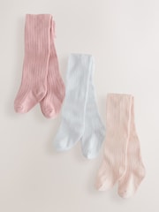 Rosa/blanco - Rib Baby Tights 3 Pack - Imagen 1 de 6
