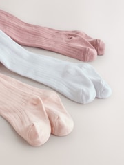 Rosa/blanco - Rib Baby Tights 3 Pack - Imagen 5 de 6