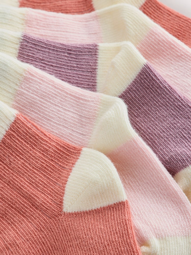 Pink and Cream Colour block Baby Socks 5 Pack - Image 2 of 3 Pink and Cream Colour block Baby Socks 5 Pack - Image 2 of 3