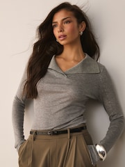 Black/Silver Tone Skinny Leather Belt - Image 1 of 2