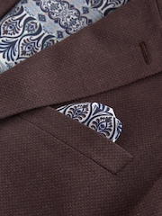 Chocolate Brown Slim Fit Textured Linen Blend Blazer - Image 10 of 12