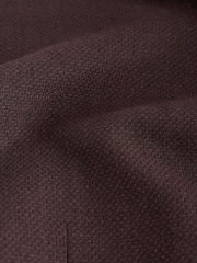 Chocolate Brown Slim Fit Textured Linen Blend Blazer - Image 12 of 12