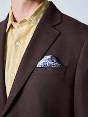 Chocolate Brown Slim Fit Textured Linen Blend Blazer - Image 6 of 12