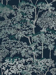 Graham & Brown Navy Idyll Tree A4 Wallpaper Sample - Image 2 of 3