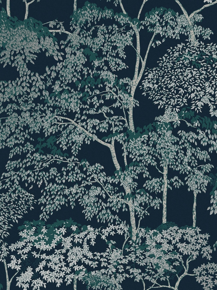Graham & Brown Navy Idyll Tree A4 Wallpaper Sample - Image 2 of 3 Graham & Brown Navy Idyll Tree A4 Wallpaper Sample - Image 2 of 3