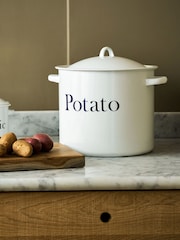 Garden Trading White Enamel Potato Store - Image 1 of 4