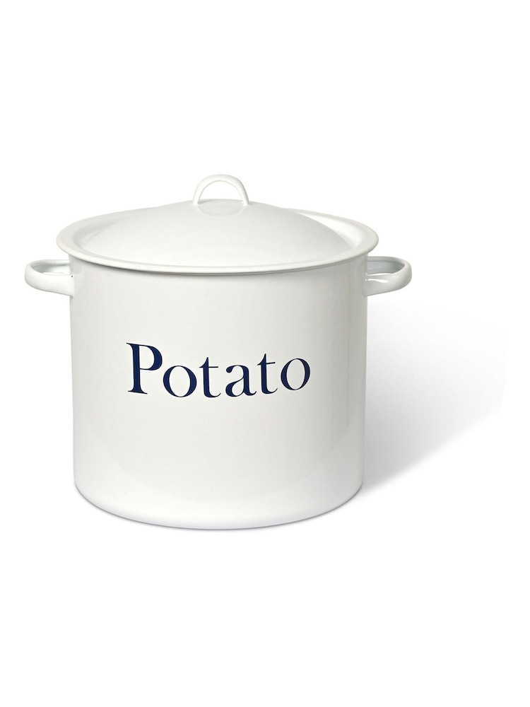 Garden Trading White Enamel Potato Store - Image 4 of 4 Garden Trading White Enamel Potato Store - Image 4 of 4