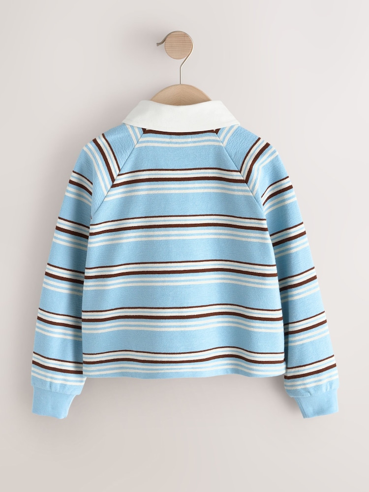 Blue Stripe Long Sleeve Rugby Top (3-16yrs) - Image 2 of 4