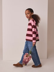 Pink Stripe Textured Long Sleeve Top (3-16yrs) - Image 1 of 8