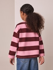 Pink Stripe Textured Long Sleeve Top (3-16yrs) - Image 3 of 8