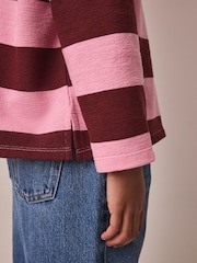 Pink Stripe Textured Long Sleeve Top (3-16yrs) - Image 4 of 8