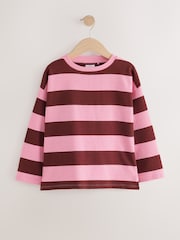 Pink Stripe Textured Long Sleeve Top (3-16yrs) - Image 5 of 8