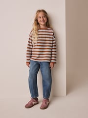 Brown Stripe Textured Long Sleeve Top (3-16yrs) - Image 2 of 7