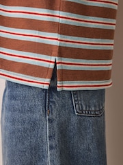 Brown Stripe Textured Long Sleeve Top (3-16yrs) - Image 4 of 7