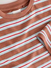 Brown Stripe Textured Long Sleeve Top (3-16yrs) - Image 6 of 7