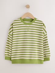 Green Stripe Oversized Cosy Rib Sweatshirt (3-16yrs) - Image 6 of 9