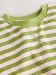 Green Stripe Oversized Cosy Rib Sweatshirt (3-16yrs) - Image 8 of 9