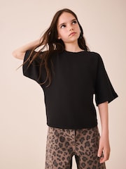Black Supersoft Fitted Waist T-Shirt (3-16yrs) - Image 1 of 5