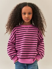 Pink Stripe Oversized Cosy Rib Sweatshirt (3-16yrs) - Image 2 of 8